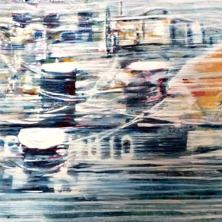 Original Abstract Expressionism Boat Painting by David Antonides