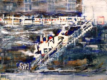 Original Abstract Expressionism Cities Paintings by David Antonides