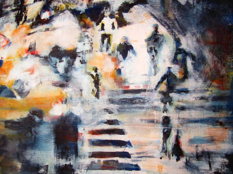 Original Abstract Expressionism Cities Painting by David Antonides