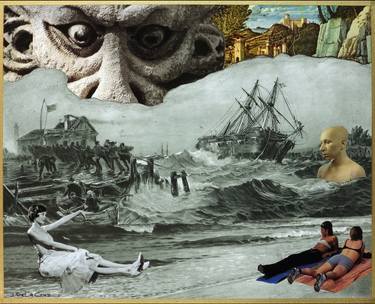 Original Surrealism Political Collage by Jerry De La Cruz