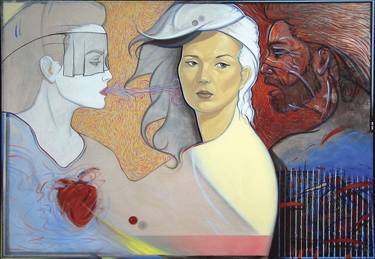 Original Surrealism People Paintings by Jerry De La Cruz