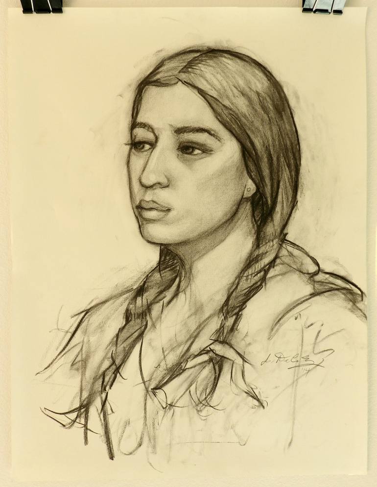 Original Portrait Drawing by Jerry De La Cruz