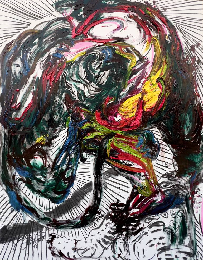 Original Abstract Expressionism Body Paintings by Gyobeom An