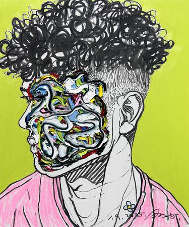 Original Abstract Expressionism Body Painting by Gyobeom An