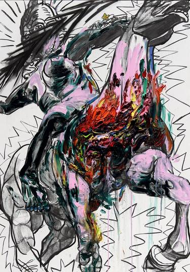 Original Abstract Expressionism Body Painting by Gyobeom An