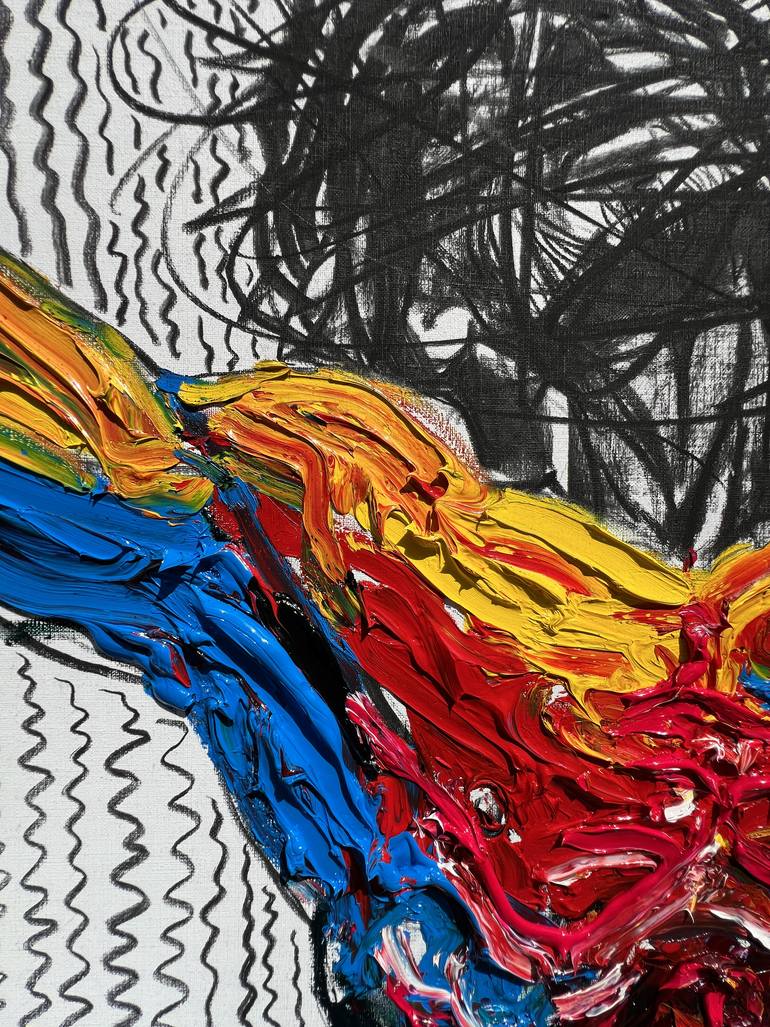 Original Abstract Expressionism Body Painting by Gyobeom An