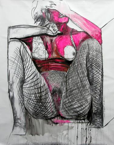 Original Abstract Expressionism Body Drawings by GyoBeom An
