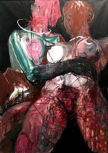 Original Abstract Expressionism Erotic Paintings by GyoBeom An