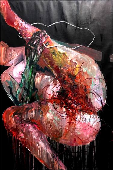 Original Abstract Expressionism Erotic Paintings by GyoBeom An