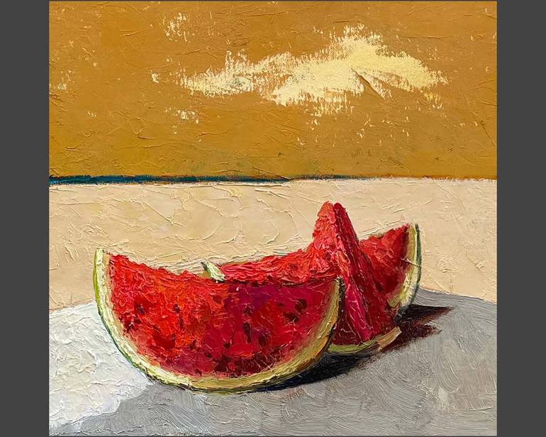 Original Impressionism Beach Painting by Elchin Bunyatov