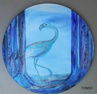 Harmony between Earth and Sky - Tondo painting - round canvas thumb