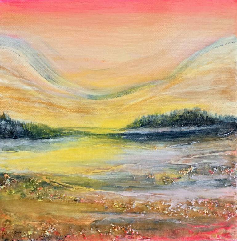 Original Artwork | 4x4 Canvas | Sunset Series 4 | As Bright As the Sun