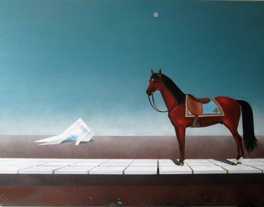 Original Surrealism Horse Paintings by Darius Sanei