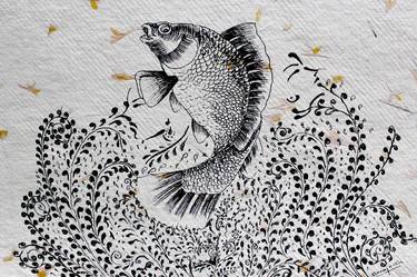 Print of Art Deco Fish Drawings by prajeesh k p