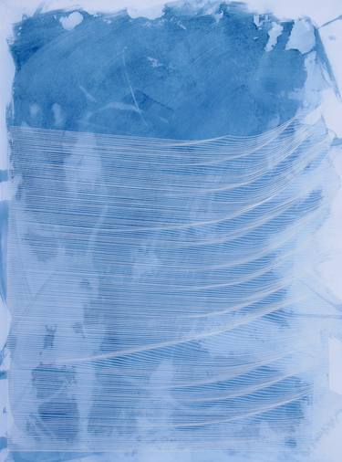 207 Exhales in White on Cyanotype (Long Beach I) thumb