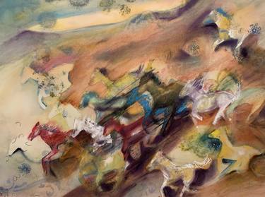 Original Abstract Animal Painting by Jo-Anne Sachs Ross