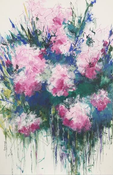 Original Abstract Expressionism Botanic Paintings by Anika Savage