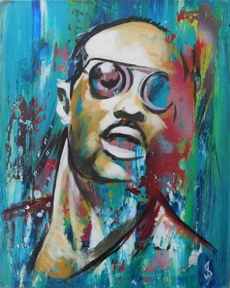 Stevie Wonder Painting by Jonathan Harris | Saatchi Art