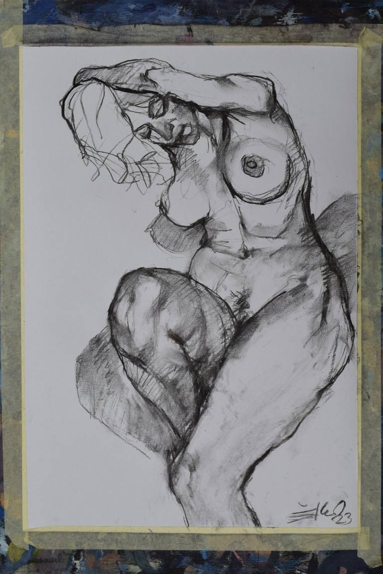 Original Figurative Nude Drawing by Goran Žigolić