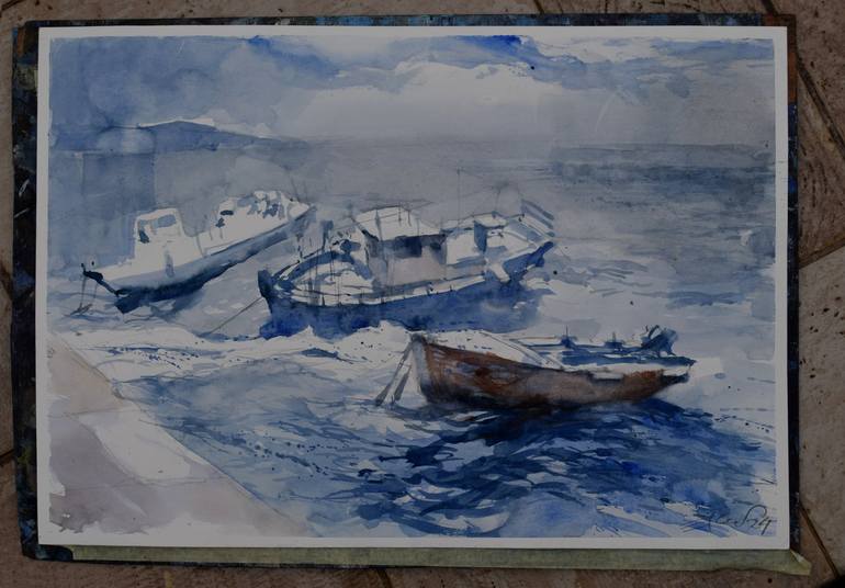 Original Boat Painting by Goran Žigolić