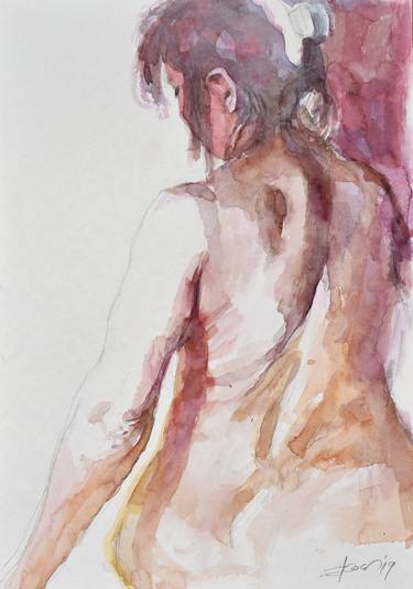 Nude  woman- back view thumb