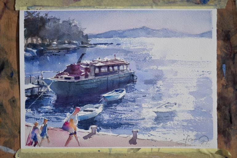 Original Figurative Seascape Painting by Goran ŽIgolić