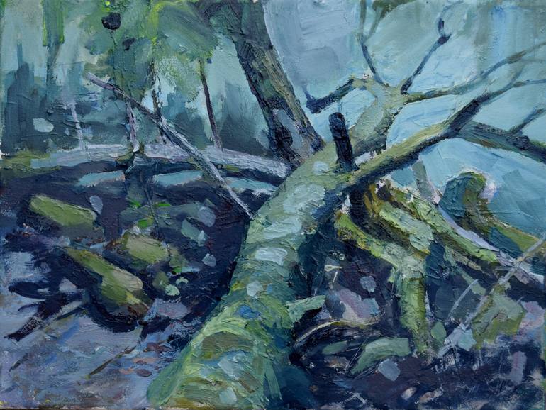 Fallen tree Painting by Goran Žigolić | Saatchi Art