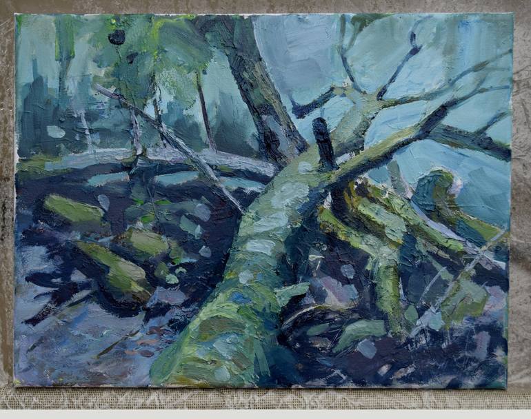 Original Impressionism Tree Painting by Goran Žigolić