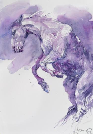 Perancing horse in purple thumb