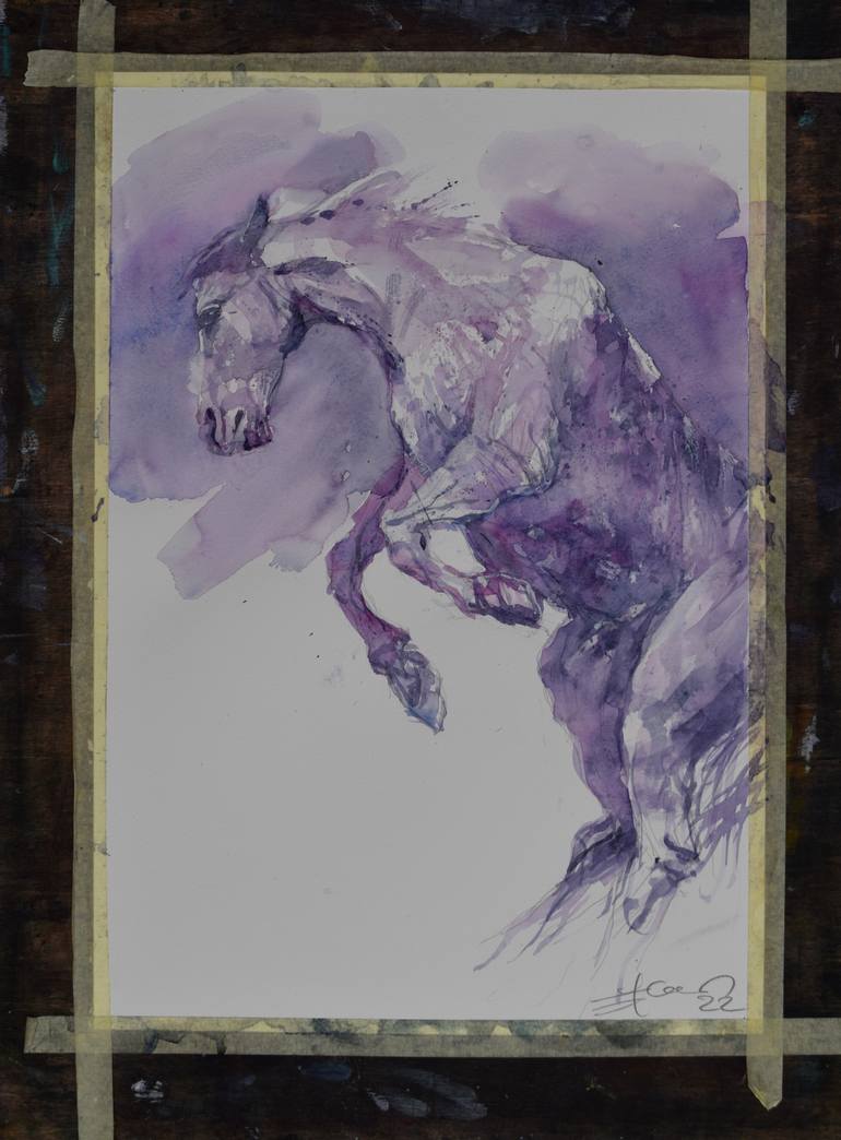 Original Figurative Horse Painting by Goran ŽIgolić
