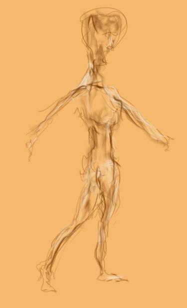 Original Figurative Body Drawings by Raj Persaud