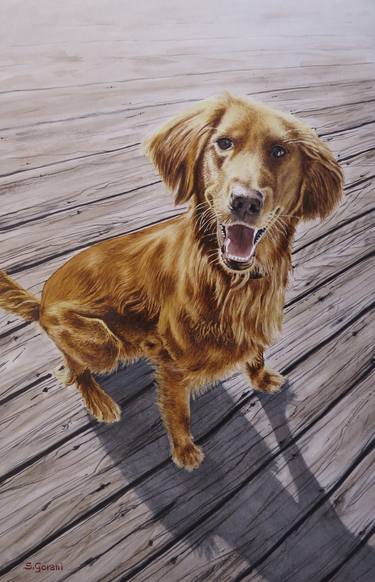 Print of Figurative Dogs Paintings by Geni Gorani