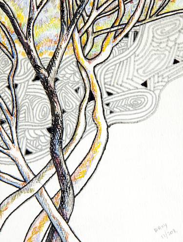 Print of Tree Drawings by kah wah tan