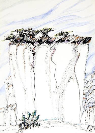 Print of Minimalism Landscape Drawings by kah wah tan