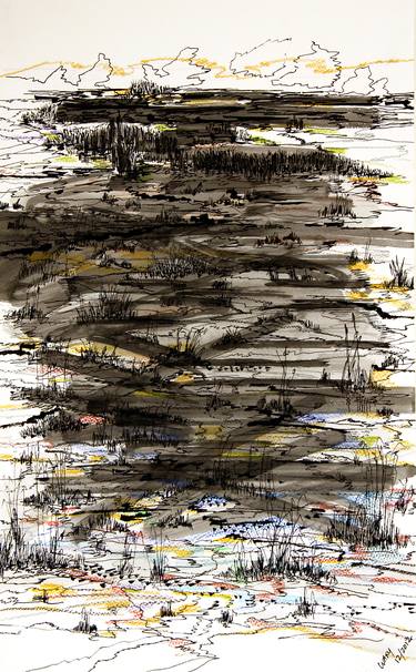 Original Abstract Expressionism Landscape Drawings by kah wah tan