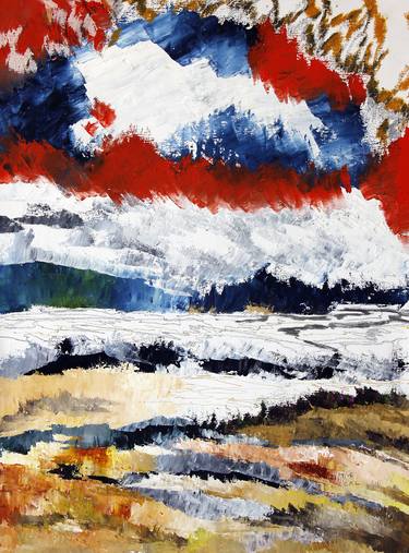 Print of Abstract Expressionism Beach Paintings by kah wah tan