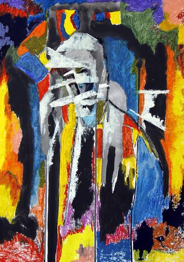 Original Abstract Expressionism Portrait Paintings by kah wah tan