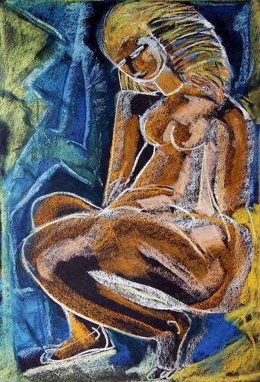 Print of Expressionism Nude Drawings by kah wah tan