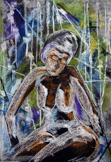 Original Abstract Expressionism Nude Drawings by kah wah tan