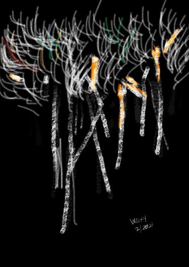 Print of Abstract Expressionism Tree Mixed Media by kah wah tan