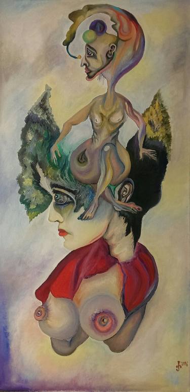 Original Surrealism Women Paintings by Eka Rukhadze