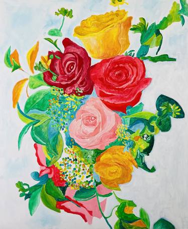Original Expressionism Floral Paintings by Antonio Minervini