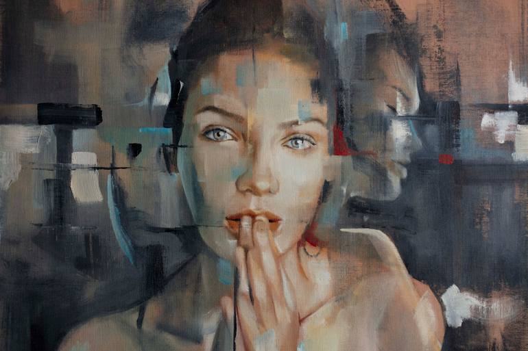 Original Expressionism People Painting by Eduardo Landa