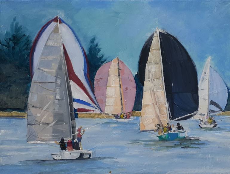 Original Expressionism Boat Painting by Kym Ware