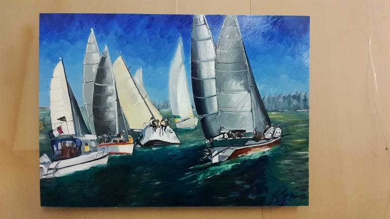 Original Yacht Painting by Kym Ware