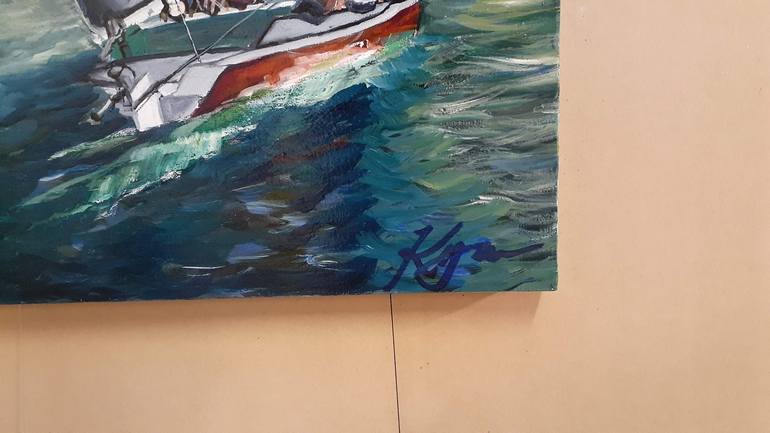 Original Yacht Painting by Kym Ware