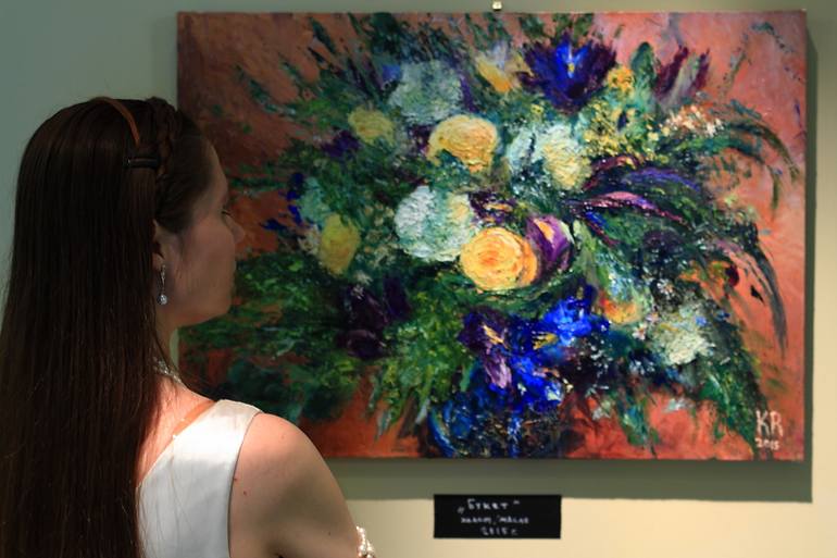 Original Expressionism Floral Painting by Kitanna Ria