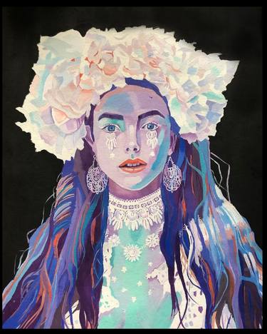 Original Portrait Painting by Eleni Siafarika