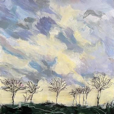 Saatchi Art Artist Nikki Wheeler; Paintings, “Sunset and Winter Trees” #art