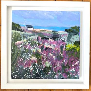 Wild Flowers and Distant Beach Hut thumb